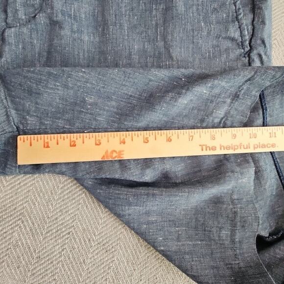 Banana Republic Aiden Shorts Men's 36 Blue Twill Linen Blend 9" Inseam EUC - Picture 6 of 13